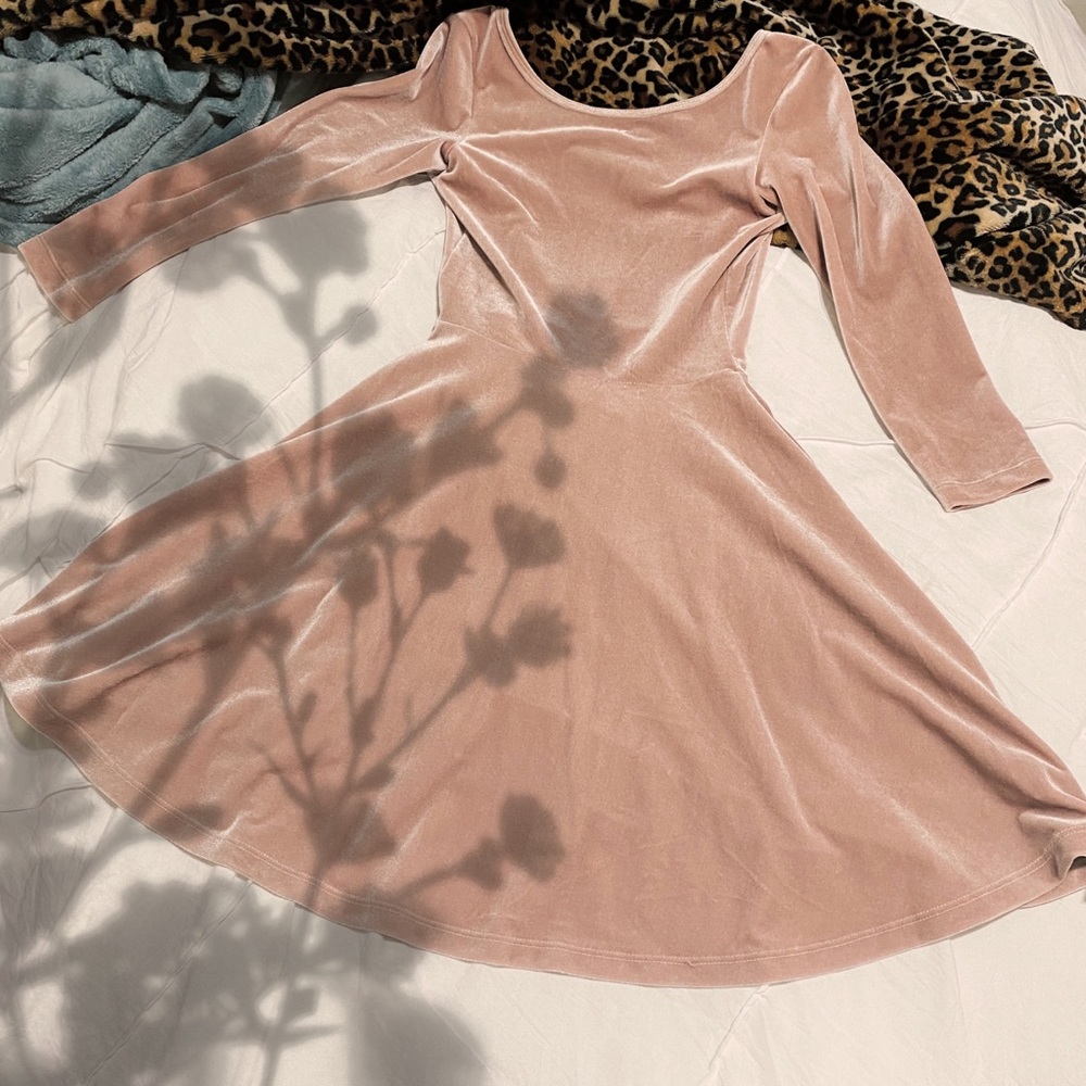Pink Velvet American Apparel Skater Dress
